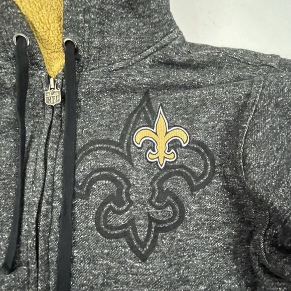 NFL Pro Line New Orleans Saints Football Hoodie Sherpa Sweatshirt Men's Medium - Picture 2 of 13